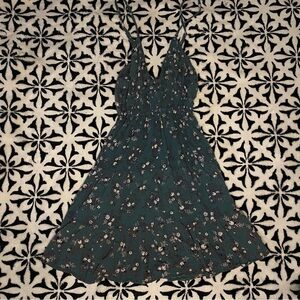 Teal blue dress with cute designs